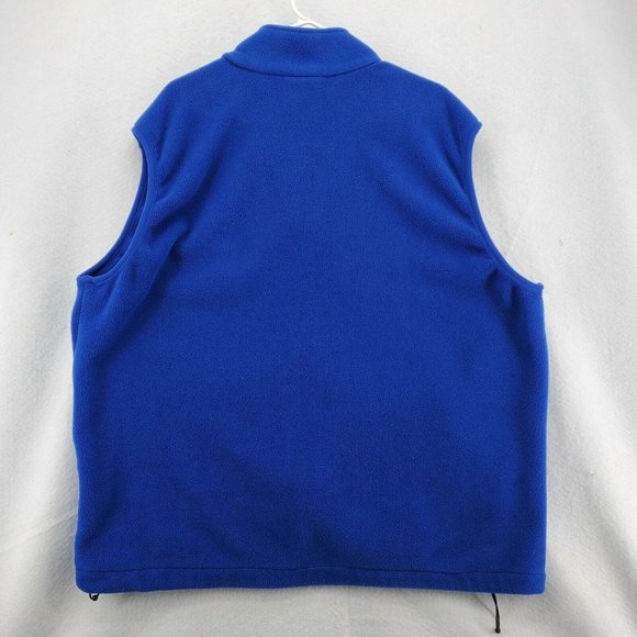 LAND'S END Vest Men's Full Zip Fleece Blue Mock Neck Zipper Pockets Size Reg XXL - Picture 8 of 11